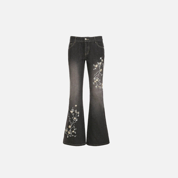 Botanical Stitched Bell Denim