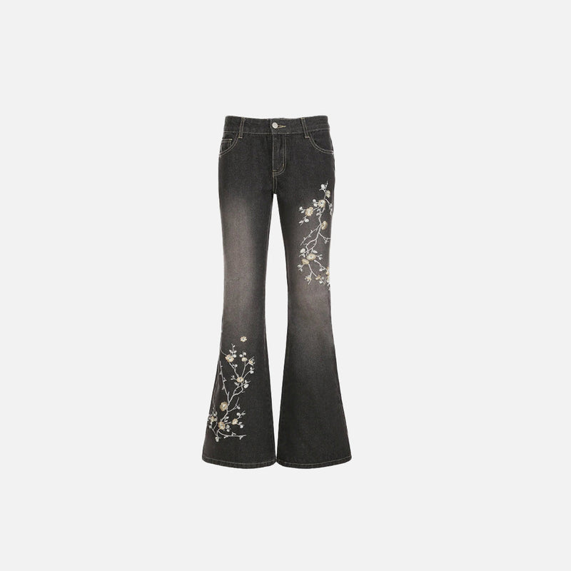 Botanical Stitched Bell Denim