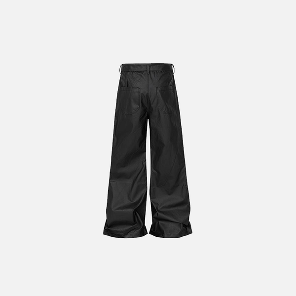 Sleek Leather Wide-Leg alternatif görünüm