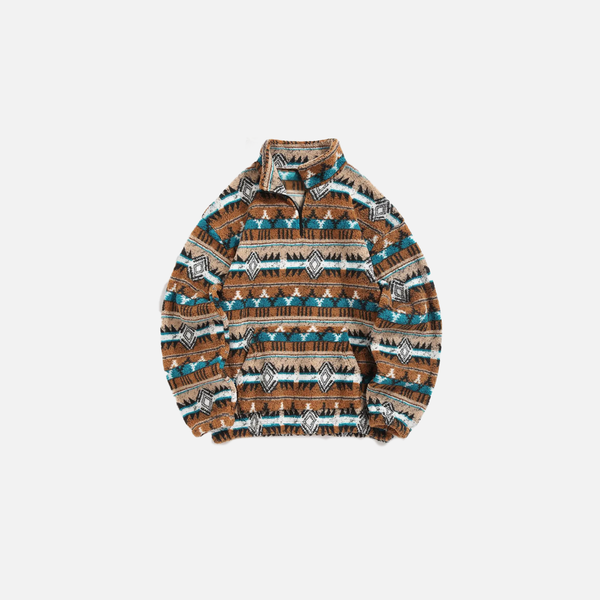 Tribal Print Polar Fleece Top