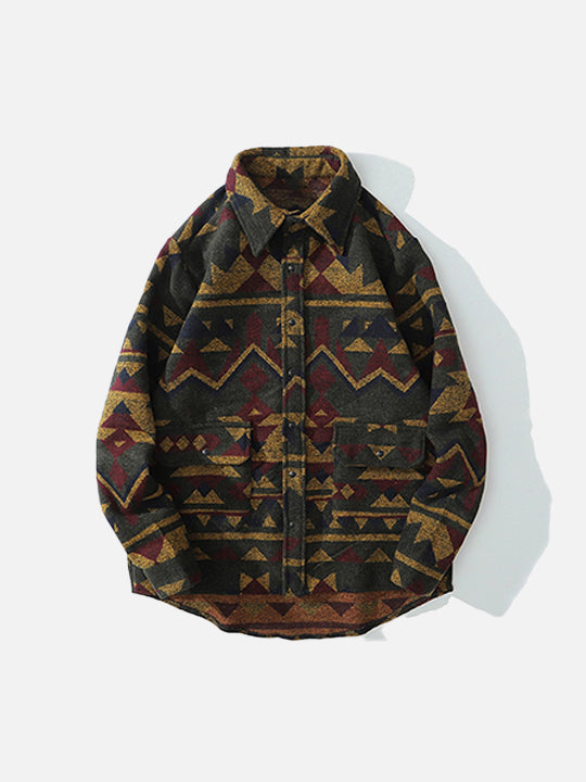 Geometry Art Pattern Woven Top alternatif görünüm