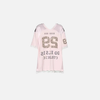 Sewn-Detail Pink Chic Letter Print T-Shirt