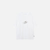 Front view of the white Vintage Loose Simple Design T-shirt in a gray background 