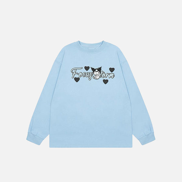 Long-sleeved Hearts Love T-Shirt alternatif görünüm