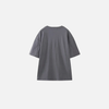 Gray Beaded Print Relaxed-Cut Cotton T-Shirt