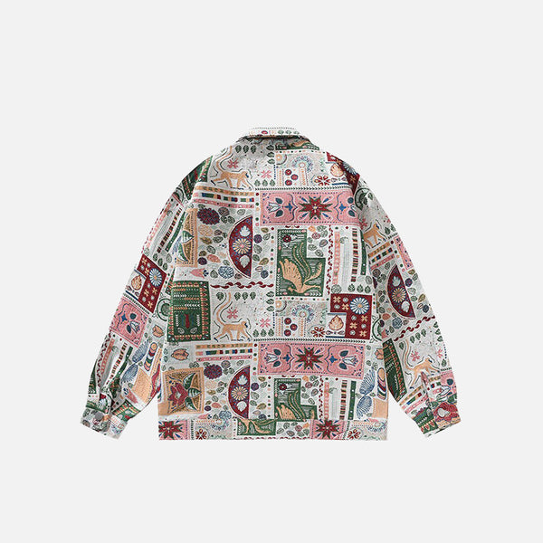 Vintage Retro Graphic Print Top alternatif görünüm