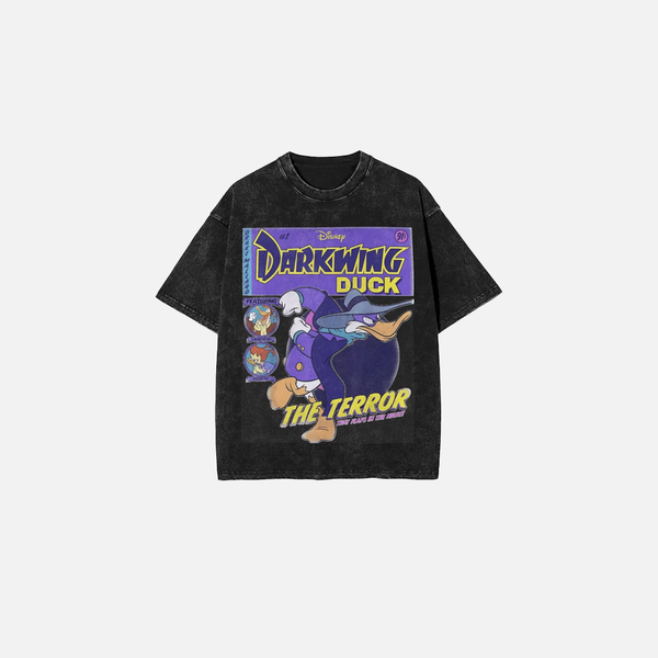 Darkwing Duck Old School Acid-Rinsed Cotton T-Shirt alternatif görünüm