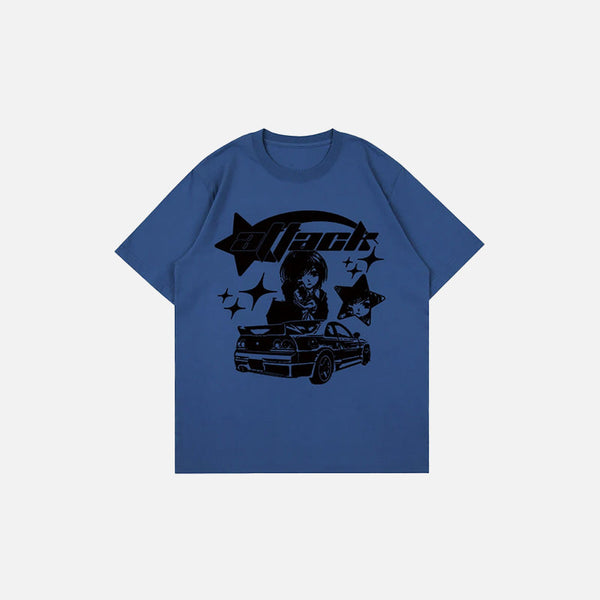 Turn-Of-Era Car Imprinted Women's T-Shirt alternatif görünüm
