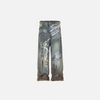 Front view of the blue Loose Baggy Graffiti Jeans in a gray background