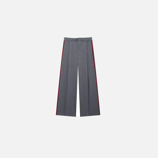 Vertical Stripe High-Rise Wide-Leg