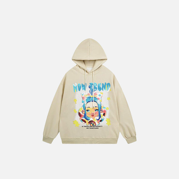 Cartoon Girl Star Graphic Sweatshirt alternatif görünüm