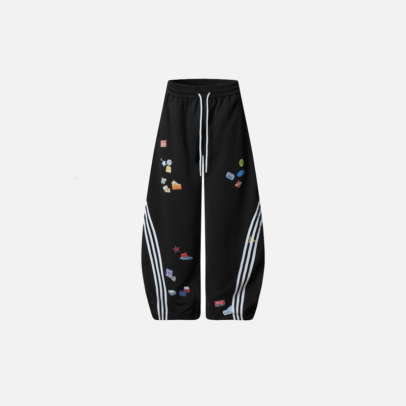 Wide Leg Çizgili Jogger, önden görünüm — Navra Wear