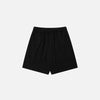 Front view of the black Loose Basketball Sports Shorts in a gray background 