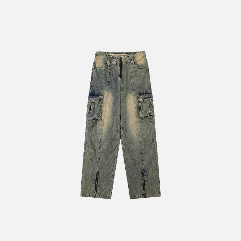 Striped Multi-Utility Relaxed Denim