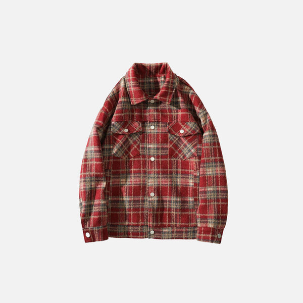 Enduring Plaid Classic Button-Front Top
