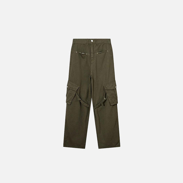 Belted Pockets Denim Utility Denim