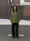 Metro Wild Print Mosaic Bell Leg Denim