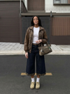 Vintage Leopar Desenli Jean Şort, yakın çekim — Navra Wear