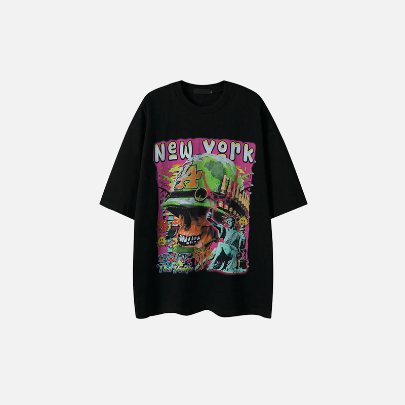 Turn-Of-Era Artwork Hip Hop Funny Patterned T-Shirt