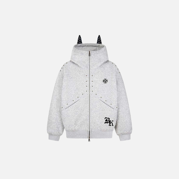 Stud Block Relaxed Y2K Hood alternatif görünüm