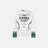 Durable Raw-Edge Illustrated Patterned Long Sleeve T-Shirt