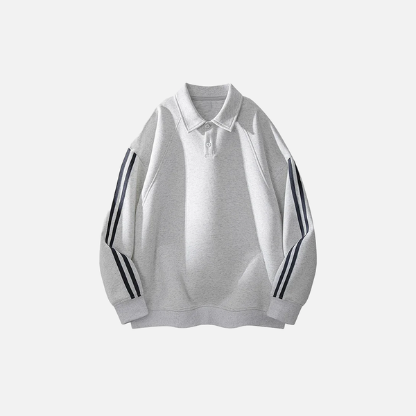 Fold Collar Patch Sweatshirt alternatif görünüm