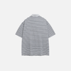 Off-Duty Multi-Stripe Placket-Neck with Badge Short Sleeve T-Shirt