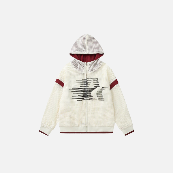 Knit Zip Light Hip-Hop Hood alternatif görünüm