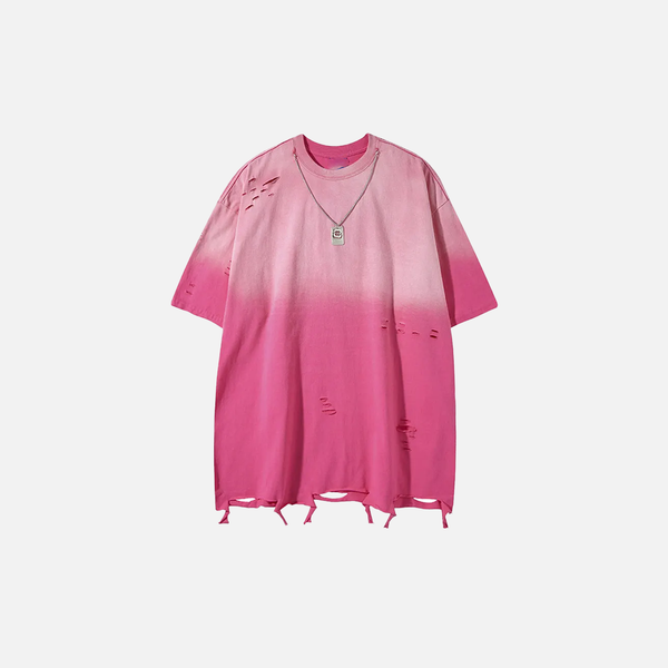 Plush Dirty-Art Tie Dye Ripped Boxy-Fit T-Shirt alternatif görünüm