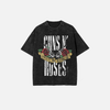 Guns N Red-Petal Battle-Worn Distress-Washed T-Shirt
