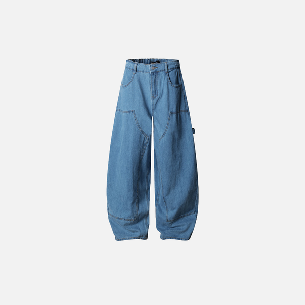 Faded Metro Denim Wide Leg Street Jeans