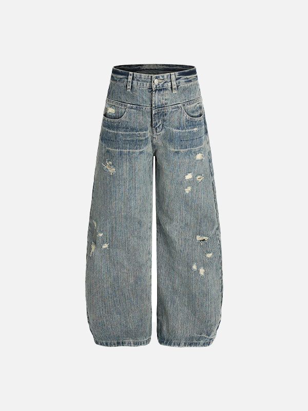 Metro Rebel Faded Rinse Denim Bell Leg Denim