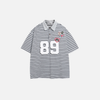 Off-Duty Multi-Stripe Placket-Neck with Badge Short Sleeve T-Shirt