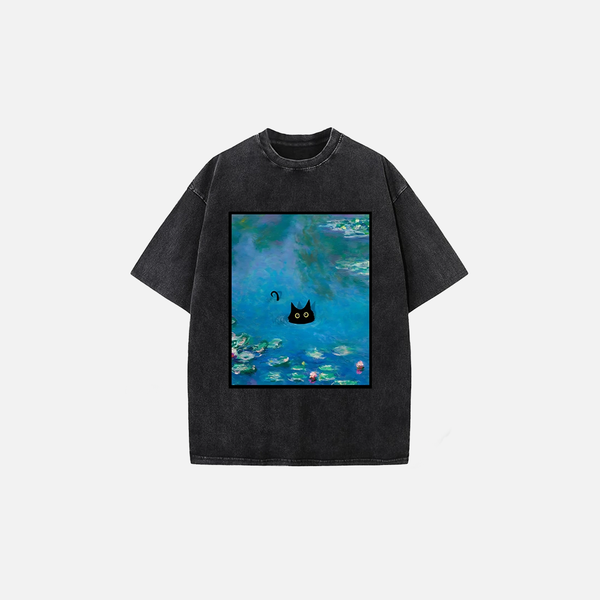 Stone-Rinsed Monet Water Lily Whisker T-Shirt