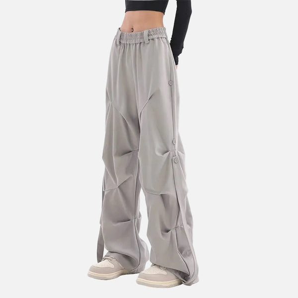 Pintuck Flare Leg Jogger Pants