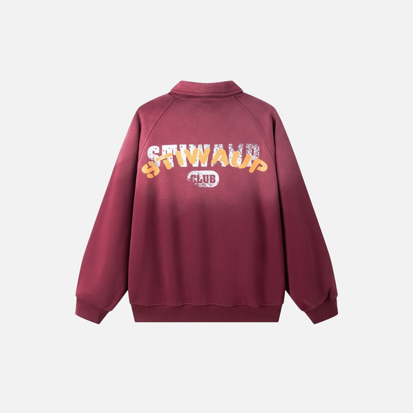 Fade Dye Script Retro Sweatshirt alternatif görünüm