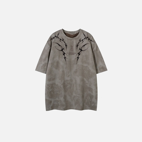 Block-Style Underground Needle-Art Tie Dye T-Shirt alternatif görünüm