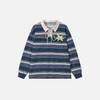 Coconut Tree Embroidery Bar-Print Long Sleeve T-Shirt