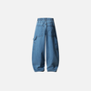 Faded Metro Denim Bell-Leg Utility Denim