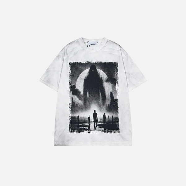 Plush Shadow Artwork Illustrated Counter-Culture Dark-Craft T-Shirt alternatif görünüm