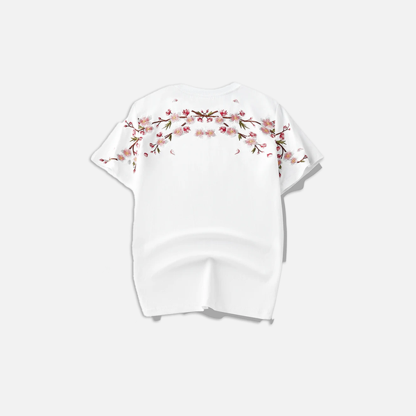 Floral Thread-Work Unstructured Off-Duty T-Shirt alternatif görünüm