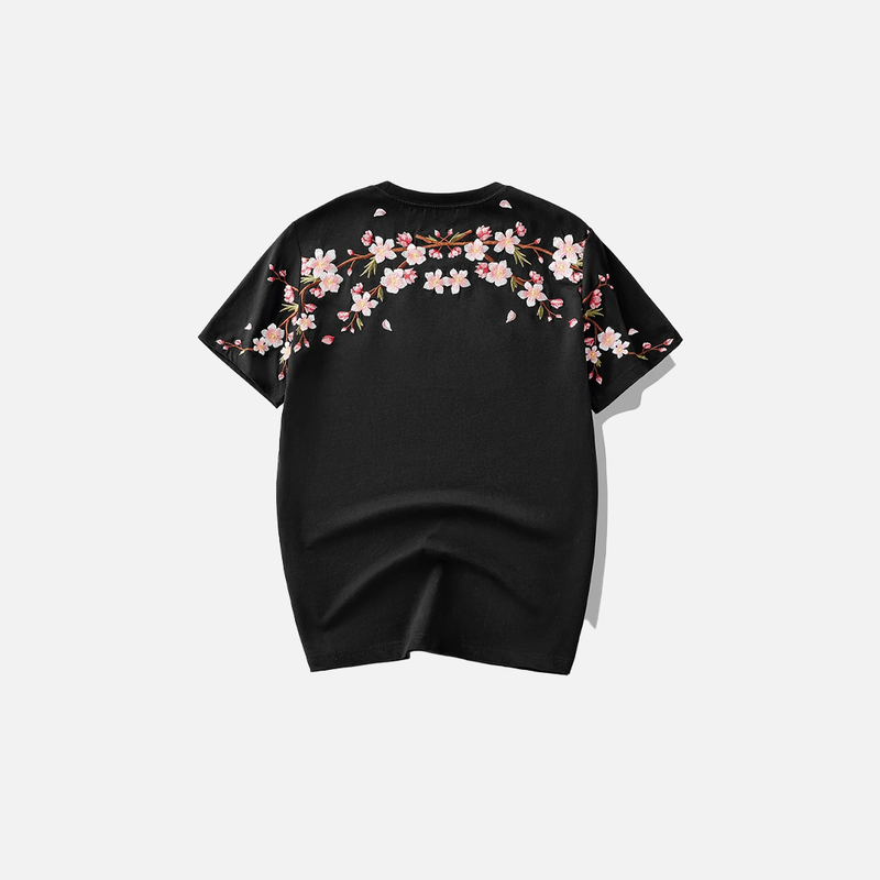 Floral Thread-Work Unstructured Off-Duty T-Shirt