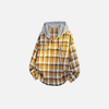 Designer Hood Plaid Oversize Long Top