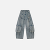 Belted Rinse Broken Denim