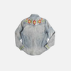 Faded Floral Embroidered Denim Shirt