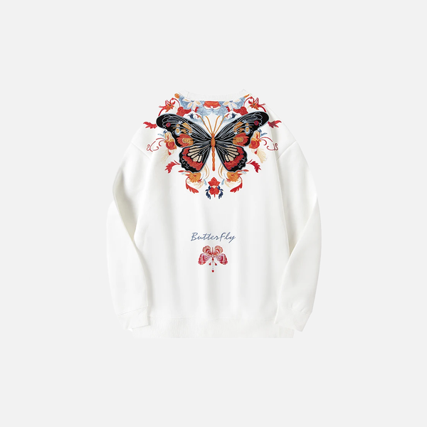 Wings-Print Embroidery Throwback Hip Hop T-Shirt alternatif görünüm