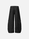 Chic Spliced Pintuck Bell Leg Denim