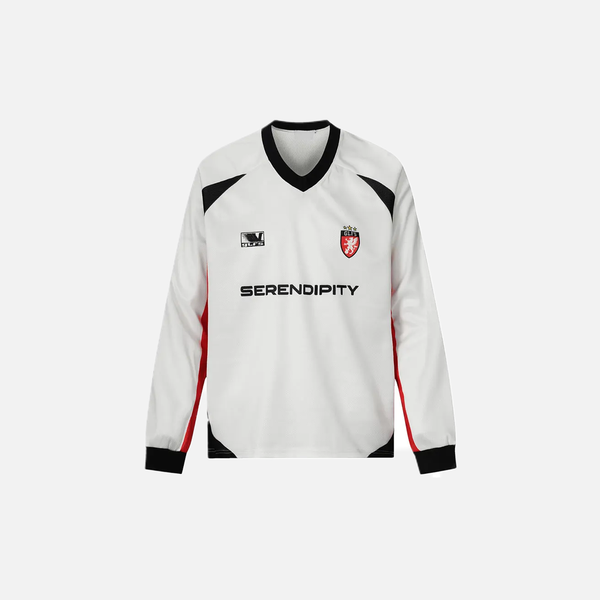 Plush Mesh Illustrated Collage-Cut Sport Long Sleeve T-Shirt