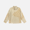 Quilted Panel Retro Casual Long Shirt