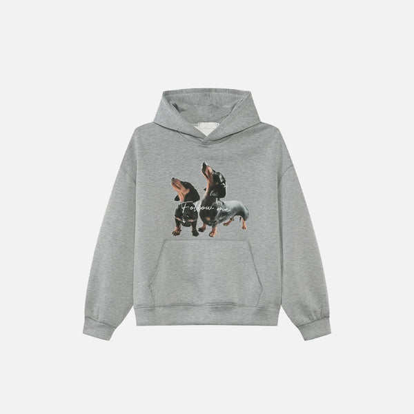 Solid Dog Print Sweatshirt